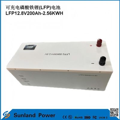 แบตเตอรี่ LiFePO4 12V 200AH พร้อม UN38.3 MSDS UL1642 ใบรับรองความแรงต่อเนื่อง 100A LCD Display