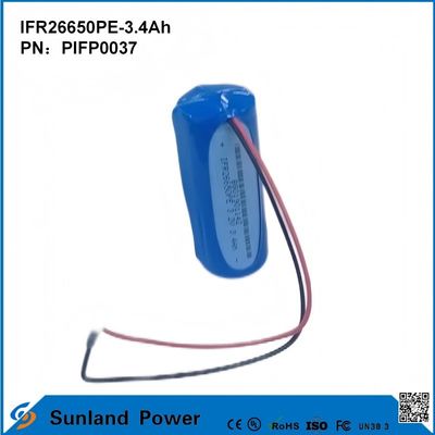 IFR26650PE-3.4Ah 3.2V LiFePO4 แบตเตอรี่เซลล์สําหรับแสงอาทิตย์ ไฟฉายวงจรชีวิต 2000 ครั้ง