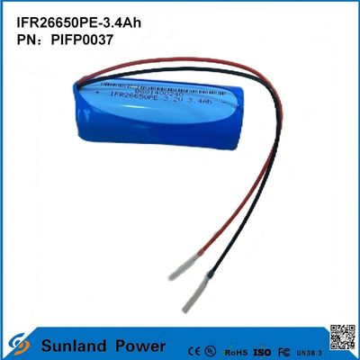 IFR26650PE-3.4Ah 3.2V LiFePO4 แบตเตอรี่เซลล์สําหรับแสงอาทิตย์ ไฟฉายวงจรชีวิต 2000 ครั้ง