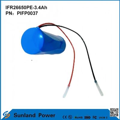 IFR26650PE-3.4Ah 3.2V LiFePO4 แบตเตอรี่เซลล์สําหรับแสงอาทิตย์ ไฟฉายวงจรชีวิต 2000 ครั้ง