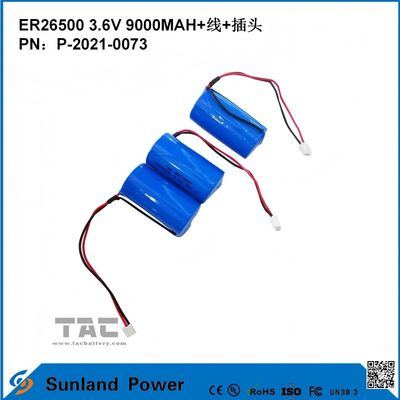 3.6V 9AH ER26500 แบตเตอรี่หลัก ความดันทํางานสูงและคงที่ อายุการใช้งานที่ยาวนาน
