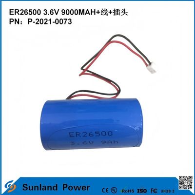 3.6V 9AH ER26500 แบตเตอรี่หลัก ความดันทํางานสูงและคงที่ อายุการใช้งานที่ยาวนาน