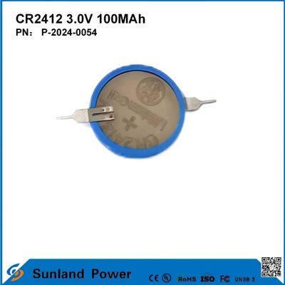 CR2412 3.0V 100MAH แบตเตอรี่ Li-MnO2 อายุการใช้งานที่ยาวนาน