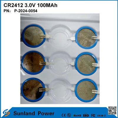 CR2412 3.0V 100MAH แบตเตอรี่ Li-MnO2 อายุการใช้งานที่ยาวนาน
