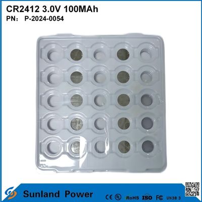 CR2412 3.0V 100MAH แบตเตอรี่ Li-MnO2 อายุการใช้งานที่ยาวนาน
