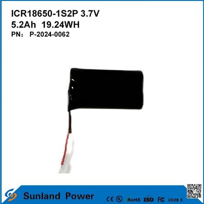ICR18650-1S2P 3.7V 5.2AH 19.24WH แบตเตอรี่ชาร์จใหม่