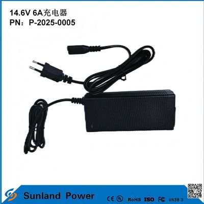 14.6V 6A ชาร์จ รองรับ 12.8V/14.4V ลิทธิียมเหล็กฟอสฟาต (LiFePO4) ชาร์จแบตเตอรี่ ออกแบบเฉพาะสําหรับเครื่องมือไฟฟ้า / เครื่องชาร์จประสิทธิภาพไฟฟ้า รองรับหลายอุปกรณ์
