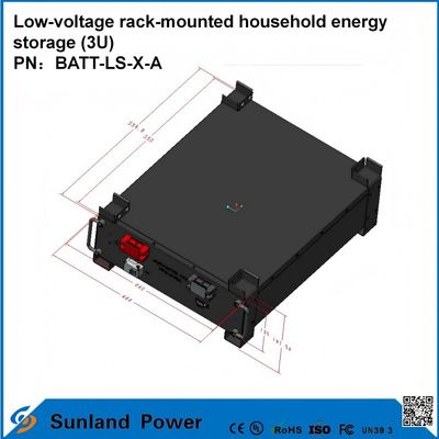 3U ระบบควบคุมความแรงต่ํา ที่ใช้ในบ้าน ระบบเก็บพลังงานบ้าน All-in-One Butler LiFePO4 51.2V 50A 5120Wh16S1P แบตเตอรี่ LFP prismatic พร้อมเปลือกอลูมิเนียม 3.2V/100Ah อายุจักรยาน 4000 วง
