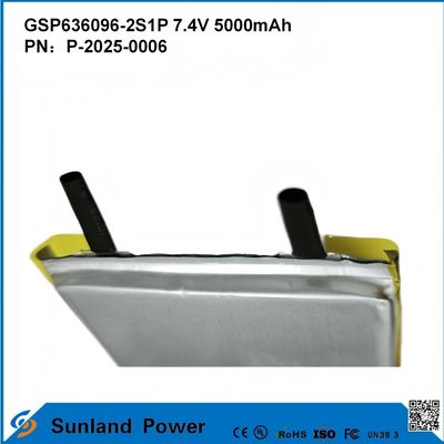 แบตเตอรี่ลิทธิียมไอออนแบบชาร์จใหม่ GSP636096-2S1P 7.4V และ 5000mAh สําหรับธนาคารพลังงาน อุปกรณ์อิเล็กทรอนิกส์กลางแจ้ง ไฟฉายไฟฟ้า