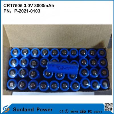CR17505 3.0V 3000mAh สําหรับเครื่องมือสมาร์ท อุปกรณ์การแพทย์ การขนส่งและโลจิสติกส์ เฟอร์นิเจอร์สมาร์ท ความจุสูง ความสามารถการปล่อยของเหลวที่มั่นคง ผลงานความแรงออก อายุการใช้งานยาวนาน