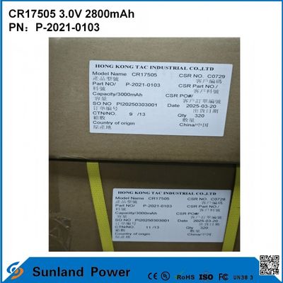 CR17505 3.0V 3000mAh สําหรับเครื่องมือสมาร์ท อุปกรณ์การแพทย์ การขนส่งและโลจิสติกส์ เฟอร์นิเจอร์สมาร์ท ความจุสูง ความสามารถการปล่อยของเหลวที่มั่นคง ผลงานความแรงออก อายุการใช้งานยาวนาน