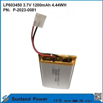 GP603450 เซลล์สําหรับอุปกรณ์อิเล็กทรอนิกส์ผู้บริโภคและอุปกรณ์การแพทย์ 1200mAh 3.7V UL & UN38.3 รับรองในคลังและสามารถปรับแต่ง