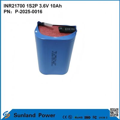 INR21700 1S2P 3.6V 10Ah การชาร์จความเร็วสูง เหมาะสําหรับอุปกรณ์ที่ต้องการพลังงานสูง!
