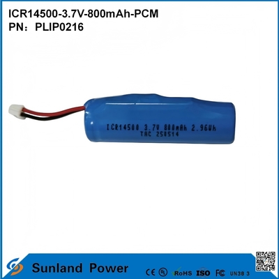 แบตเตอรี่ ICR14500-3.7V-800mAh-PCM ใช้กับไฟ LED, ผลิตภัณฑ์ดิจิทัล, อุปกรณ์สมาร์ทโฮม, เมาส์ไร้สาย, แปรงสีฟันไฟฟ้า, เครื่องโกนหนวด
