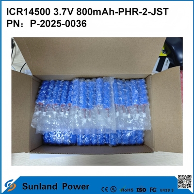 แบตเตอรี่สาย ICR14500 3.7V 800mAh-PHR-2-JST-10mm