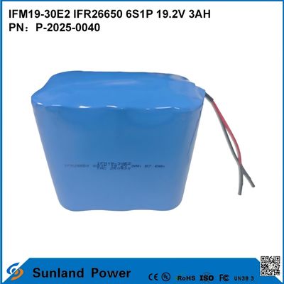 LiFePO4 IFM19-30E2 IFR26650 6S1P 19.2V แบตเตอรี่ 3AH ใช้ในระบบเก็บพลังงาน เครื่องมือไฟฟ้า