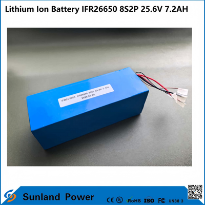 The IFR26650 8S2P 25.6V 7.2Ah LiFePO₄ battery pack​ is widely used in solar tracking systems, telecom backup power supplies, portable instruments, and compact AGVs