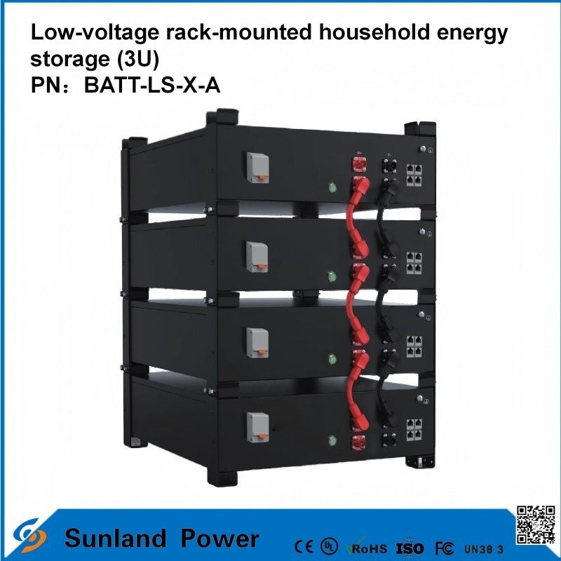 3U ระบบควบคุมความแรงต่ํา ที่ใช้ในบ้าน ระบบเก็บพลังงานบ้าน All-in-One Butler LiFePO4 51.2V 50A 5120Wh16S1P แบตเตอรี่ LFP prismatic พร้อมเปลือกอลูมิเนียม 3.2V/100Ah อายุจักรยาน 4000 วง