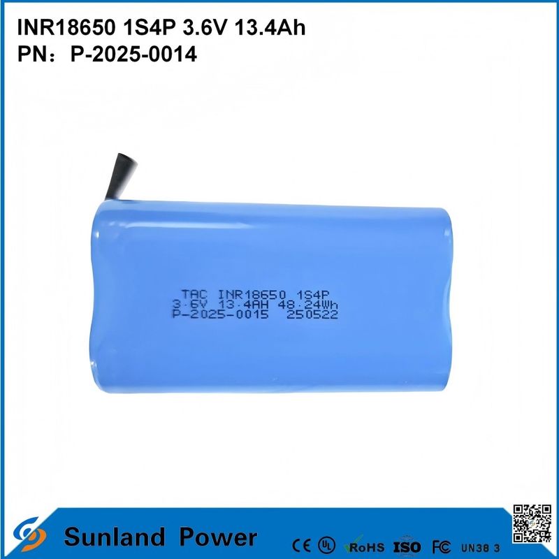 INR18650 1S4P3.6V 13.4Ah การผสมผสานที่สมบูรณ์แบบของความจุสูงและความแรงดันสูง