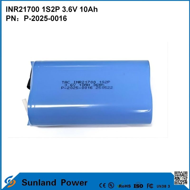 INR21700 1S2P 3.6V 10Ah การชาร์จความเร็วสูง เหมาะสําหรับอุปกรณ์ที่ต้องการพลังงานสูง!
