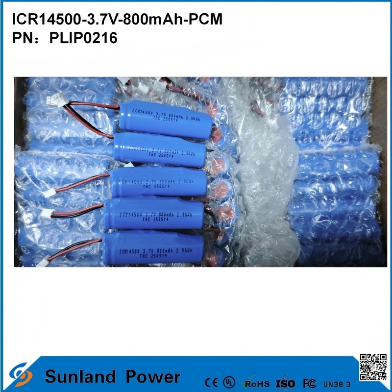 แบตเตอรี่ ICR14500-3.7V-800mAh-PCM ใช้กับไฟ LED, ผลิตภัณฑ์ดิจิทัล, อุปกรณ์สมาร์ทโฮม, เมาส์ไร้สาย, แปรงสีฟันไฟฟ้า, เครื่องโกนหนวด