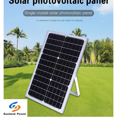 แผงเซลล์แสงอาทิตย์ Monocrystalline Silicon Mono 18V 30W 1.66A สำหรับ Home