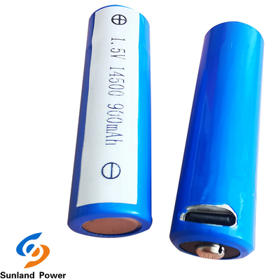 ODM REACH แบตเตอรี่ลิเธียมไอออนทรงกระบอก ICR14500 1.5V 900MAH