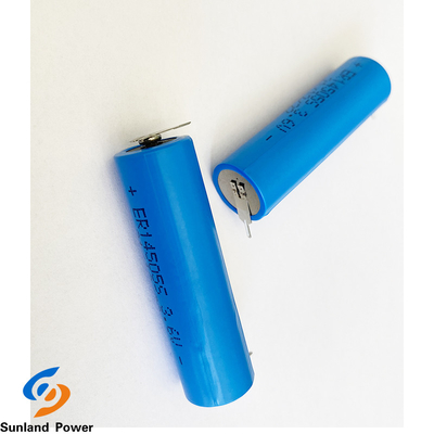 แบตเตอรี่ LiSOCl2 สีน้ำเงิน ER14505S 3.6V 1.8AH แบตเตอรี่อุณหภูมิสูง