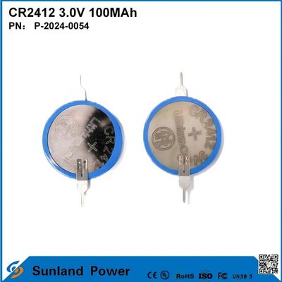 CR2412 3.0V 100MAH แบตเตอรี่ Li-MnO2 อายุการใช้งานที่ยาวนาน