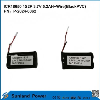 ICR18650-1S2P แบตเตอรี่สําหรับความหนาแน่นพลังงานสูง ความปลอดภัยในสาขาต่างๆ เครื่องมือไฟฟ้า อิเล็กทรอนิกส์ผู้บริโภค รถไฟฟ้า
