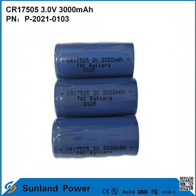 CR17505 3.0V 3000mAh สําหรับเครื่องมือสมาร์ท อุปกรณ์การแพทย์ การขนส่งและโลจิสติกส์ เฟอร์นิเจอร์สมาร์ท ความจุสูง ความสามารถการปล่อยของเหลวที่มั่นคง ผลงานความแรงออก อายุการใช้งานยาวนาน