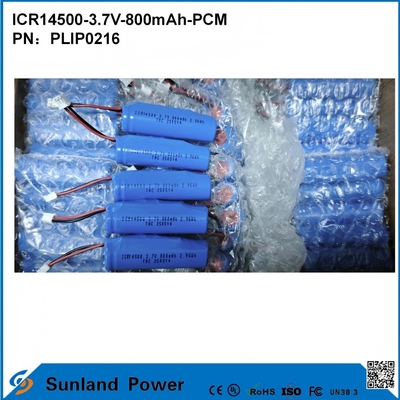 แบตเตอรี่ ICR14500-3.7V-800mAh-PCM ใช้กับไฟ LED, ผลิตภัณฑ์ดิจิทัล, อุปกรณ์สมาร์ทโฮม, เมาส์ไร้สาย, แปรงสีฟันไฟฟ้า, เครื่องโกนหนวด