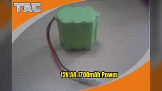 แบตเตอรี่แบบชาร์จ NiMH ขนาด 12V AA 1700mAh