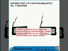 แบตเตอรี่ ICR18650-1S2P เนื่องจากความหนาแน่นพลังงานสูง ความปลอดภัยและประหยัด ใช้งานได้อย่างแพร่หลายในสาขาต่างๆ เช่น เครื่องมือไฟฟ้า อิเล็กทรอนิกส์ผู้บริโภค รถไฟฟ้า