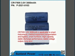 CR17505 3.0V 3000mAh ใช้ได้ในอุปกรณ์ฉลาด อุปกรณ์ทางการแพทย์ การขนส่งและโลจิสติกส์ เฟอร์นิเจอร์ฉลาดหน้างาน