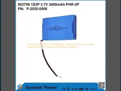 ICR503759 1S2P 3.7V 2400mAh-PHR-2P แบตเตอรี่อิเล็กทรอนิกส์พกพา