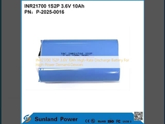 แบตเตอรี่ INR21700 1S2P 3.6V 10Ah สำหรับอุปกรณ์ที่ต้องการพลังงานสูง