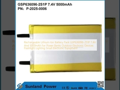 แบตเตอรี่ลิทธิียมไอออนแบบชาร์จใหม่ GSP636096-2S1P 7.4V และ 5000mAh สําหรับธนาคารพลังงาน อุปกรณ์อิเล็กทรอนิกส์กลางแจ้ง ไฟฉายไฟฟ้า