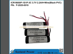 ICR18650P-1S1P-3C 3.7V 2.2AH + แบตเตอรี่สาย