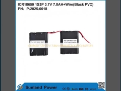 แบตเตอรี่ ICR18650 1S3P 3.7V 7.8AH+WIRE(PVC สีดำ)