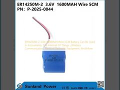ER14250M-2 3.6V 1600MAH แบตเตอรี่แบบมีสาย 5CM สามารถใช้ได้ในเครื่องมือ, Internet of Things, การสื่อสารไร้สาย, อุปกรณ์อิเล็กทรอนิกส์ทางการแพทย์ และอื่นๆ